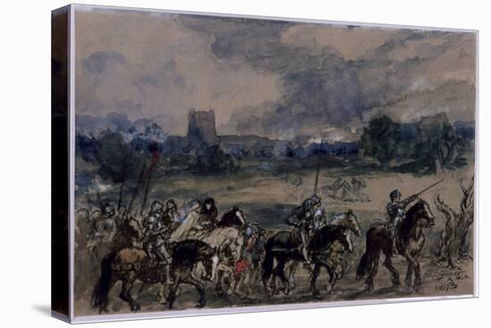 Study for Margaret of Anjou Taken Prisoner after the Battle of Tewkesbury, 1873-John Gilbert-Stretched Canvas