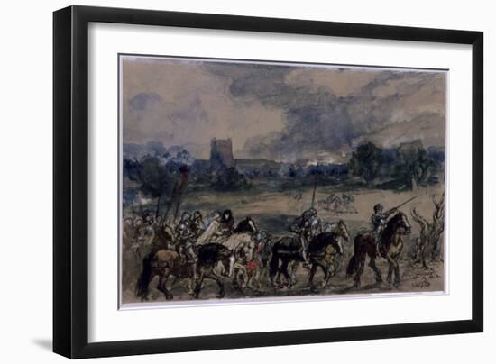 Study for Margaret of Anjou Taken Prisoner after the Battle of Tewkesbury, 1873-John Gilbert-Framed Giclee Print