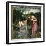 Study for 'Nymphs Finding the Head of Orpheus', C.1900-John William Waterhouse-Framed Giclee Print