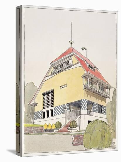 Study for Olbrich's House, Darmstadt, from "Architektur Von Olbrich," Published circa 1904-14-Joseph Maria Olbrich-Stretched Canvas