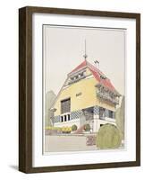 Study for Olbrich's House, Darmstadt, from "Architektur Von Olbrich," Published circa 1904-14-Joseph Maria Olbrich-Framed Giclee Print