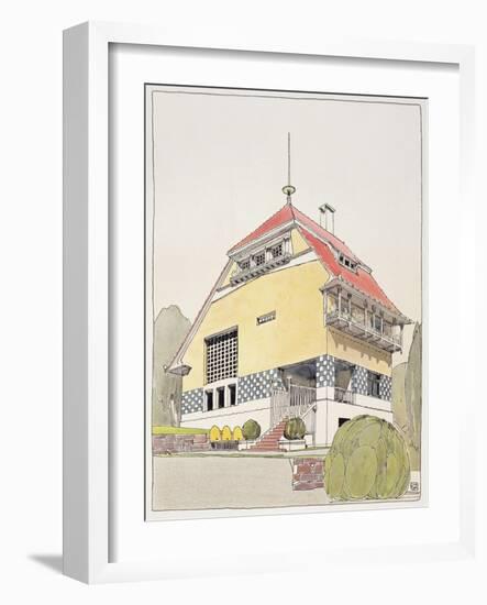 Study for Olbrich's House, Darmstadt, from "Architektur Von Olbrich," Published circa 1904-14-Joseph Maria Olbrich-Framed Giclee Print