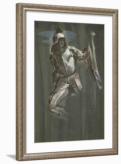 Study for Perseus in 'The Finding of Medusa', C.1881-Edward Burne-Jones-Framed Giclee Print