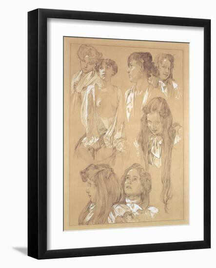 Study for Plate 17 from 'Documents Decoratifs', 1902-Alphonse Mucha-Framed Giclee Print