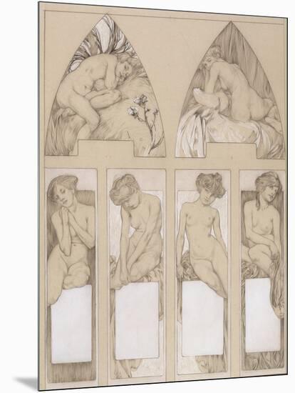 Study for Plate 22 from 'Figures Decoratives', 1905-Alphonse Mucha-Mounted Giclee Print