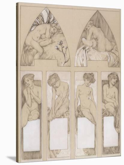 Study for Plate 22 from 'Figures Decoratives', 1905-Alphonse Mucha-Stretched Canvas