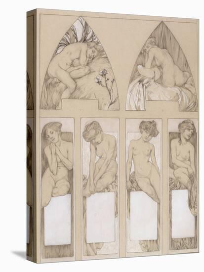 Study for Plate 22 from 'Figures Decoratives', 1905-Alphonse Mucha-Stretched Canvas