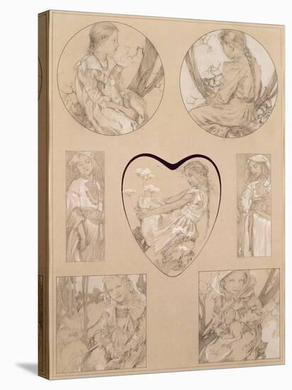 Study for Plate 28 from 'Documents Decoratifs', 1905-Alphonse Mucha-Stretched Canvas