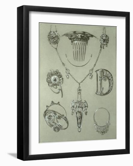 Study for Plate 49 from 'Documents Decoratifs', 1902-Alphonse Mucha-Framed Giclee Print