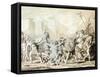Study for Rape of Sabine Women-Jacques-Louis David-Framed Stretched Canvas