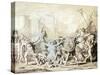 Study for Rape of Sabine Women-Jacques-Louis David-Stretched Canvas