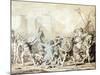 Study for Rape of Sabine Women-Jacques-Louis David-Mounted Giclee Print