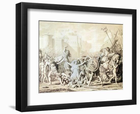 Study for Rape of Sabine Women-Jacques-Louis David-Framed Giclee Print
