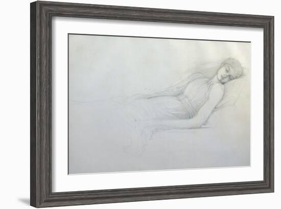 Study for 'sleeping Beauty'-Edward Burne-Jones-Framed Giclee Print