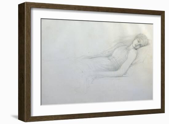 Study for 'sleeping Beauty'-Edward Burne-Jones-Framed Giclee Print