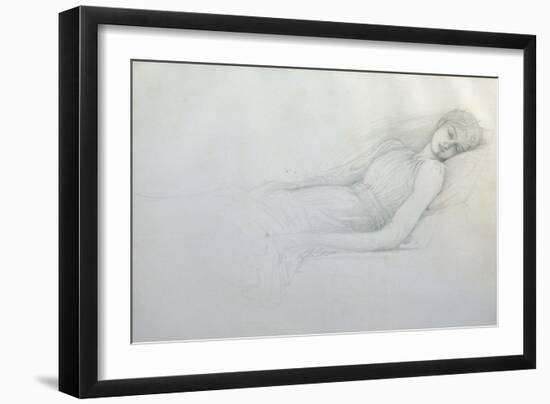 Study for 'sleeping Beauty'-Edward Burne-Jones-Framed Giclee Print