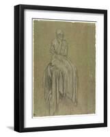 Study for Solitude, C.1890 (Chalk on Paper)-Frederick Leighton-Framed Giclee Print