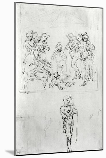 Study for the Adoration of the Shepherds-Leonardo da Vinci-Mounted Giclee Print