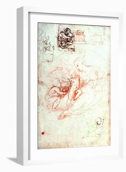 Study for the Alba Madonna, circa 1508-09-Raphael-Framed Giclee Print