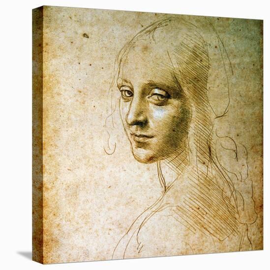 Study for the Angel of the Virgin of the Rocks-Leonardo da Vinci-Stretched Canvas