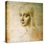 Study for the Angel of the Virgin of the Rocks-Leonardo da Vinci-Stretched Canvas