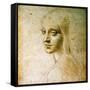 Study for the Angel of the Virgin of the Rocks-Leonardo da Vinci-Framed Stretched Canvas