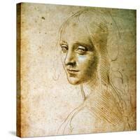 Study for the Angel of the Virgin of the Rocks-Leonardo da Vinci-Stretched Canvas