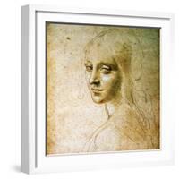 Study for the Angel of the Virgin of the Rocks-Leonardo da Vinci-Framed Giclee Print