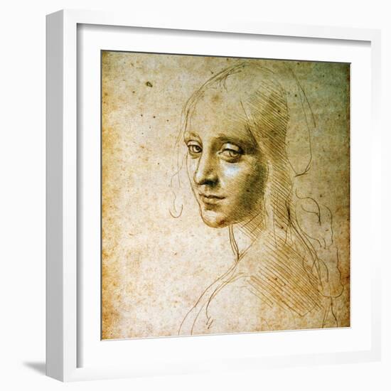 Study for the Angel of the Virgin of the Rocks-Leonardo da Vinci-Framed Giclee Print