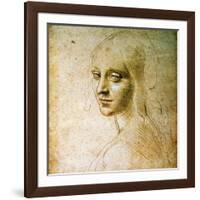 Study for the Angel of the Virgin of the Rocks-Leonardo da Vinci-Framed Giclee Print