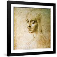 Study for the Angel of the Virgin of the Rocks-Leonardo da Vinci-Framed Giclee Print