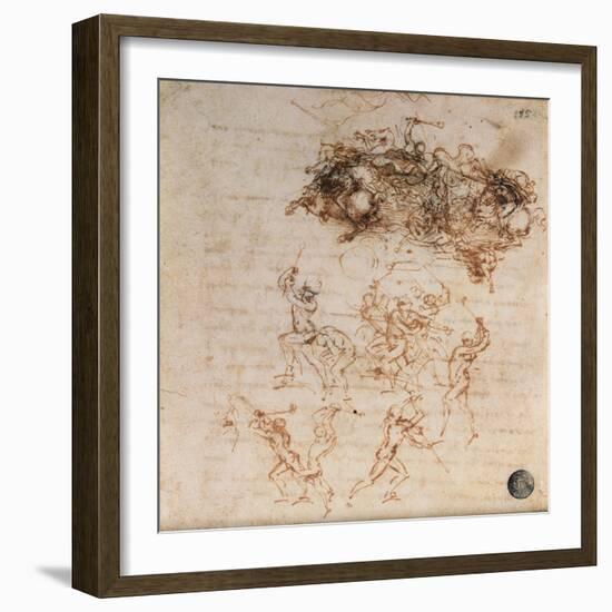 Study for the Battle of Anghiari, 1504-5-Leonardo da Vinci-Framed Giclee Print