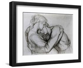 Study for 'The Blessed Damozel', C.1876 (Graphite on Paper)-Dante Gabriel Rossetti-Framed Giclee Print