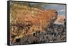 Study for "The Boulevard Des Capucines," 1874-Claude Monet-Framed Stretched Canvas