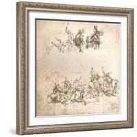 Study for the cartoon of the Battle of Anghiari, c1472-c1505 (1883)-Leonardo Da Vinci-Framed Giclee Print