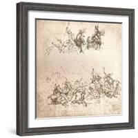 Study for the cartoon of the Battle of Anghiari, c1472-c1505 (1883)-Leonardo Da Vinci-Framed Giclee Print