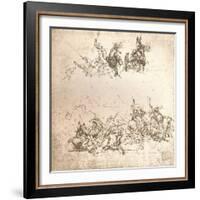 Study for the cartoon of the Battle of Anghiari, c1472-c1505 (1883)-Leonardo Da Vinci-Framed Giclee Print