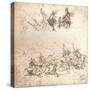 Study for the cartoon of the Battle of Anghiari, c1472-c1505 (1883)-Leonardo Da Vinci-Stretched Canvas