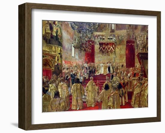 Study for the Coronation of Tsar Nicholas II (1868-1918) and Tsarina Alexandra (1872-1918)-Henri Gervex-Framed Giclee Print