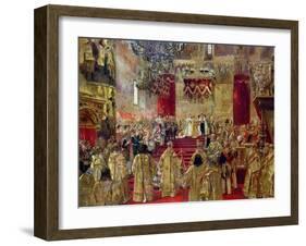 Study for the Coronation of Tsar Nicholas II (1868-1918) and Tsarina Alexandra (1872-1918)-Henri Gervex-Framed Giclee Print