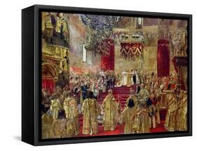 Study for the Coronation of Tsar Nicholas II (1868-1918) and Tsarina Alexandra (1872-1918)-Henri Gervex-Framed Stretched Canvas