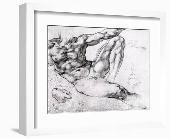 Study for the Creation of Adam-Michelangelo Buonarroti-Framed Giclee Print