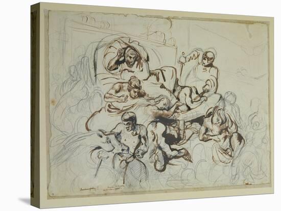 Study for the Death of Sardanapalus, 1864-Eugene Delacroix-Stretched Canvas