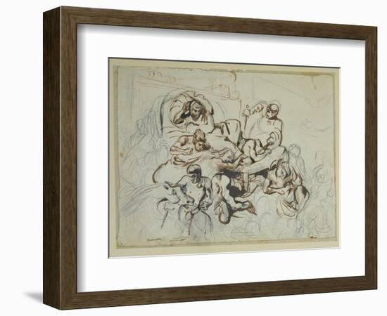 Study for the Death of Sardanapalus, 1864-Eugene Delacroix-Framed Giclee Print