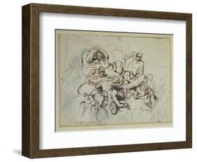 Study for the Death of Sardanapalus, 1864-Eugene Delacroix-Framed Giclee Print