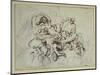 Study for the Death of Sardanapalus, 1864-Eugene Delacroix-Mounted Giclee Print
