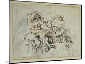 Study for the Death of Sardanapalus, 1864-Eugene Delacroix-Mounted Giclee Print