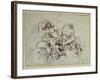Study for the Death of Sardanapalus, 1864-Eugene Delacroix-Framed Giclee Print