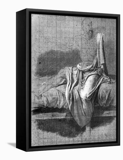 Study for the Death of Socrates-Jacques-Louis David-Framed Stretched Canvas