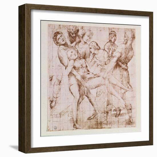 Study for the "Entombment" in the Galleria Borghese, Rome-Raphael-Framed Giclee Print